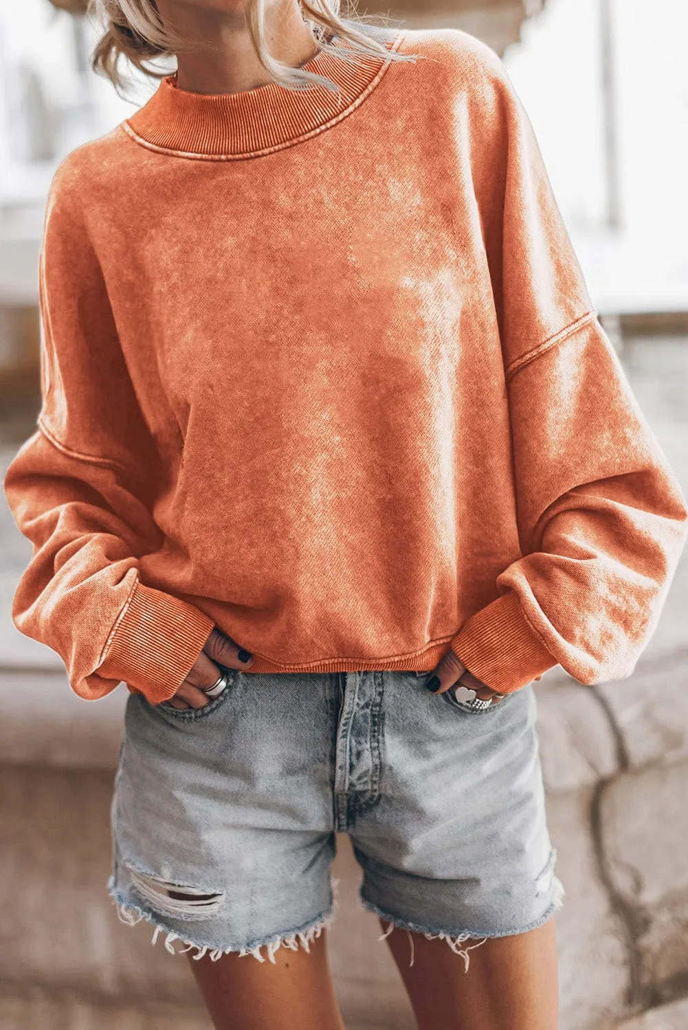 Autumn-Winter Mock Neck Sweater