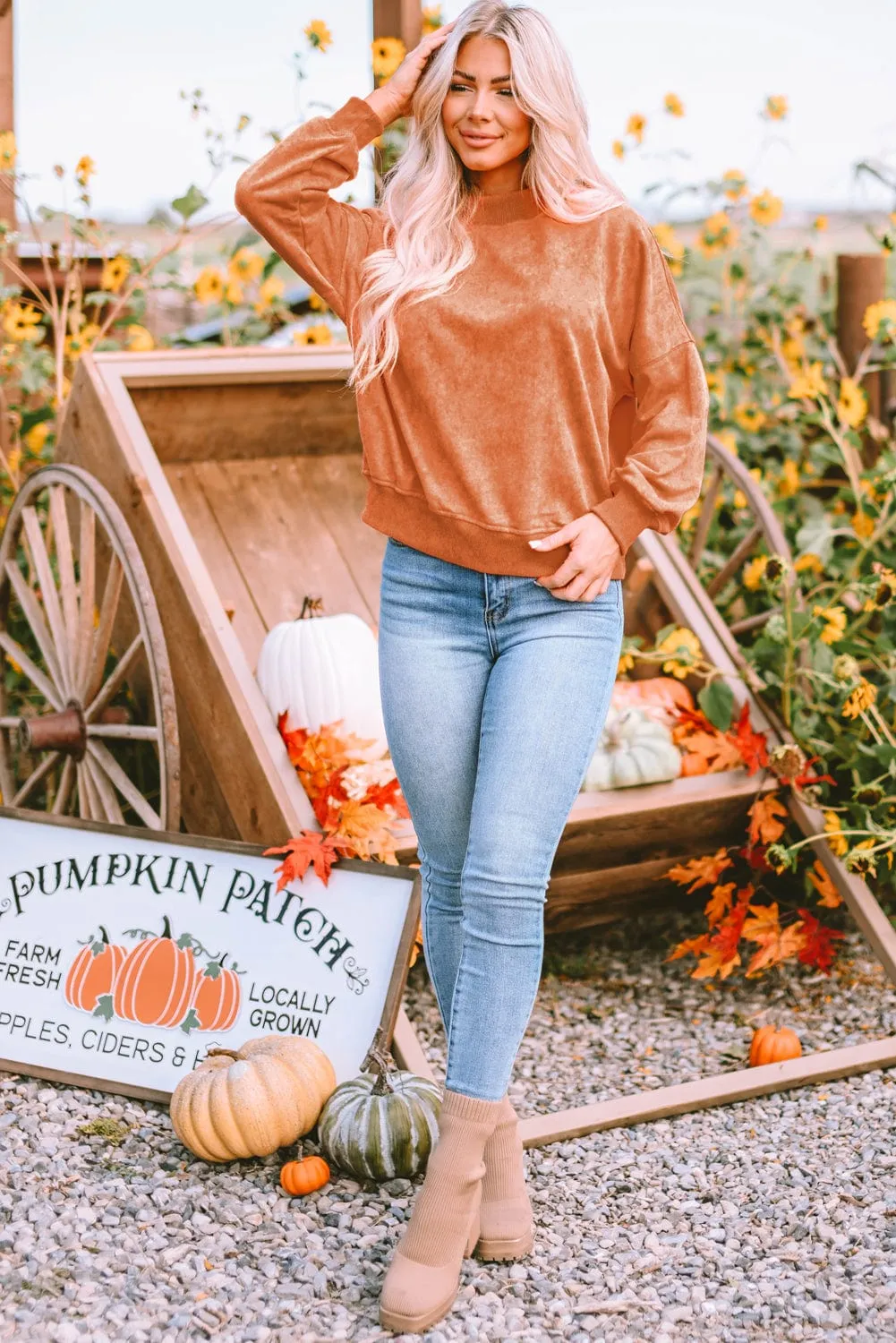Autumn-Winter Mock Neck Sweater