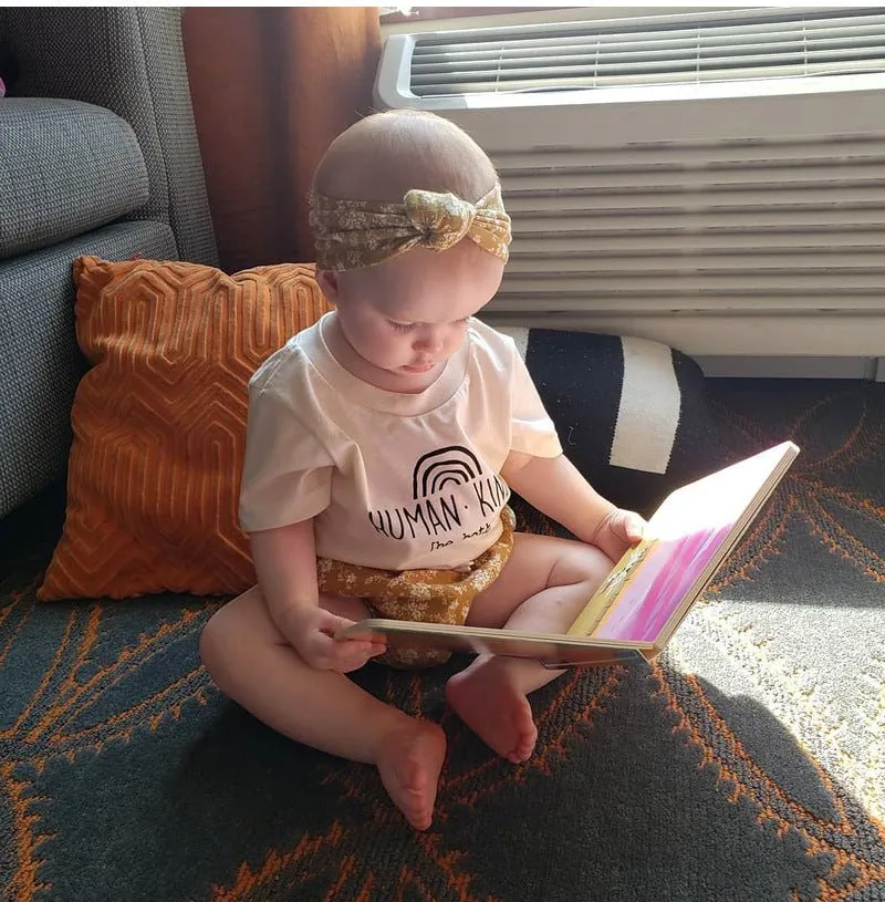 Baby/Toddler Letter Print White Short-Sleeve T-shirt