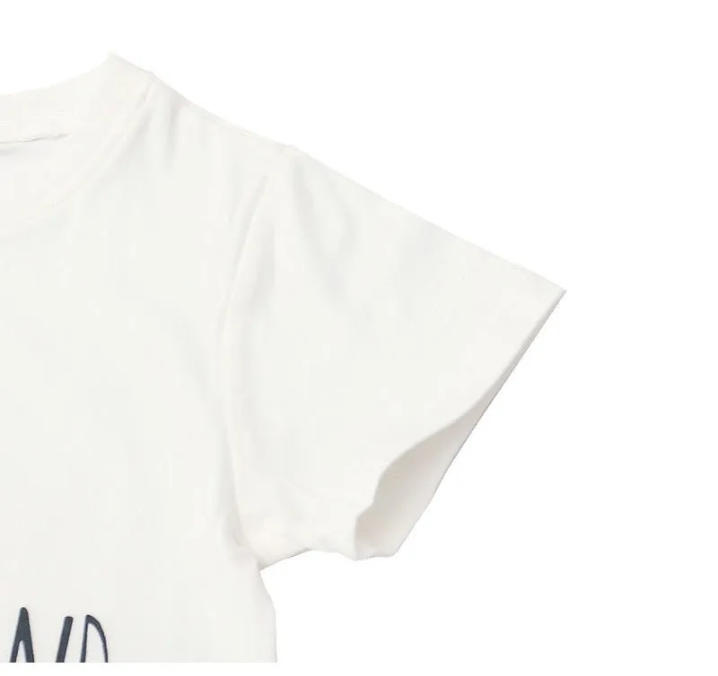 Baby/Toddler Letter Print White Short-Sleeve T-shirt