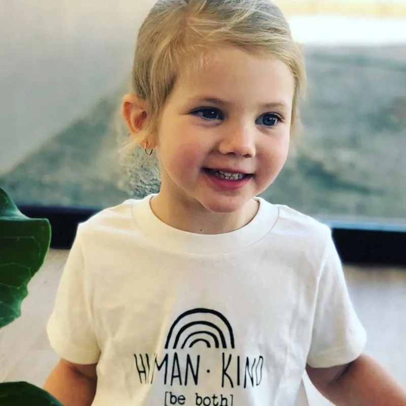 Baby/Toddler Letter Print White Short-Sleeve T-shirt