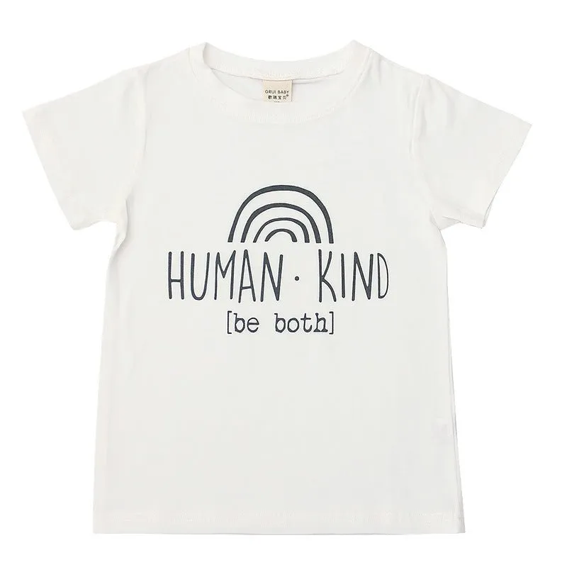 Baby/Toddler Letter Print White Short-Sleeve T-shirt