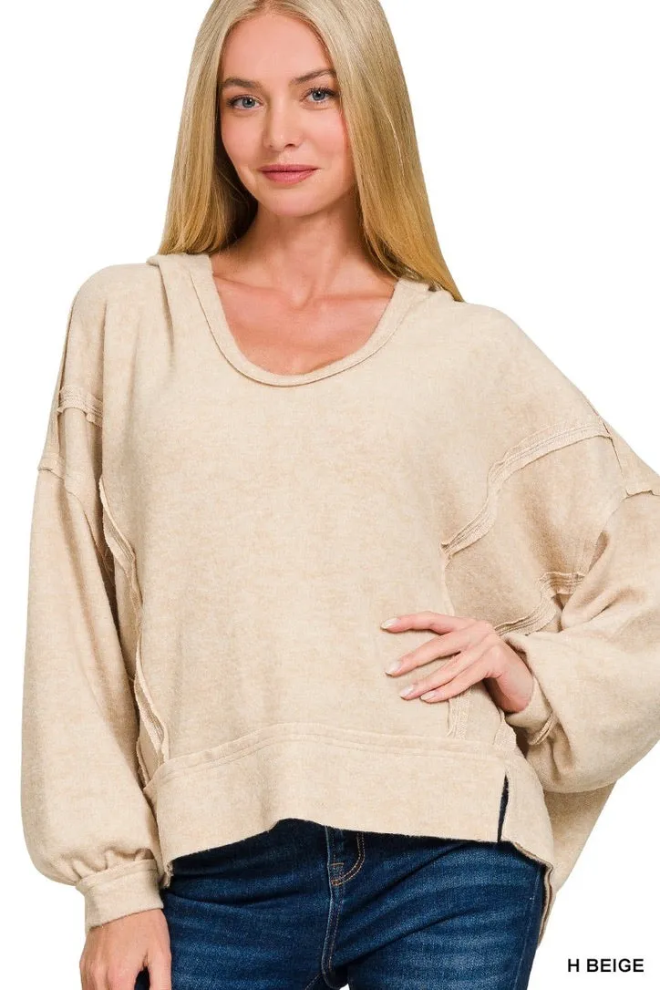 Balloon Sleeve Hoodie-9865