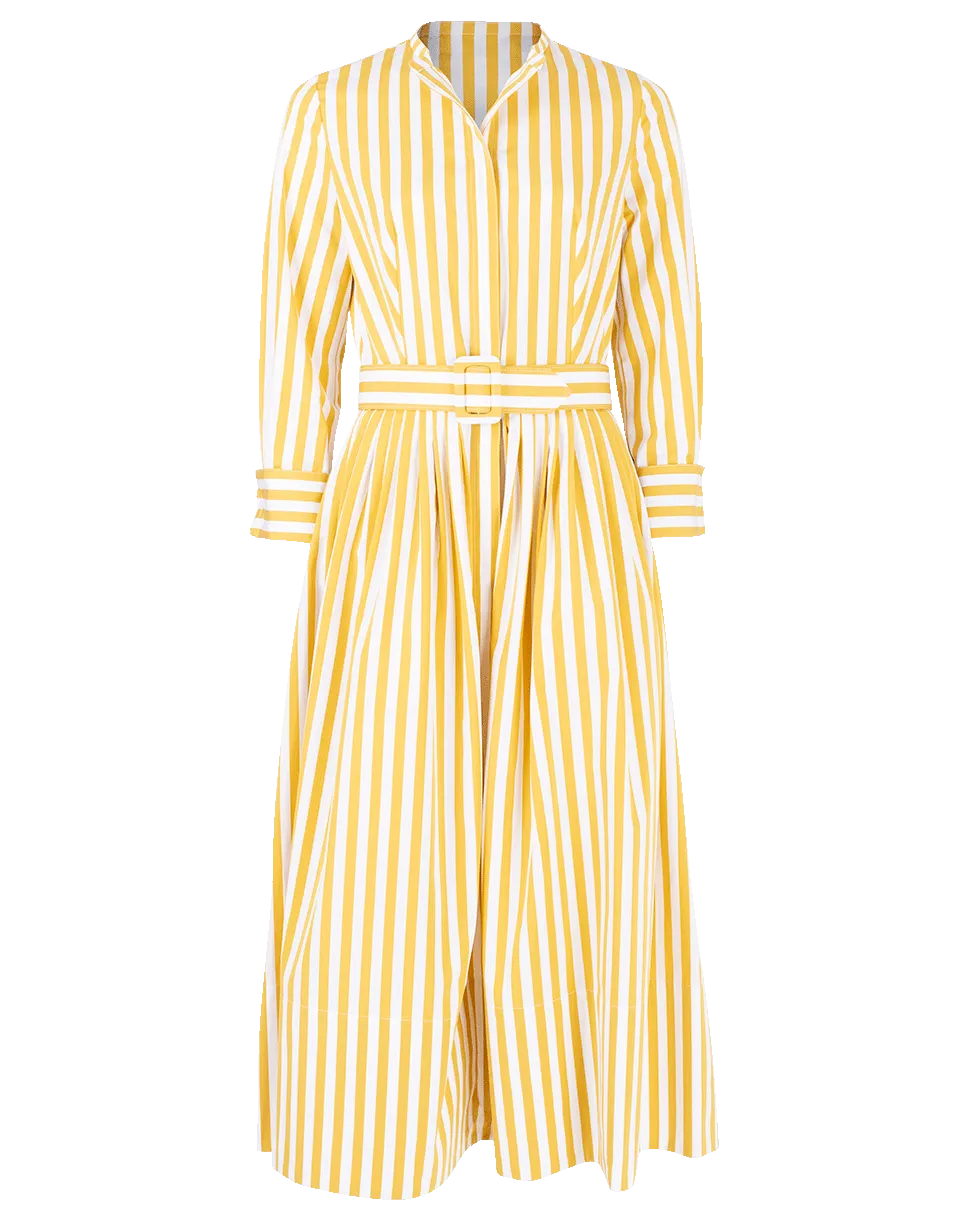 Belted Striped Shirt Dress