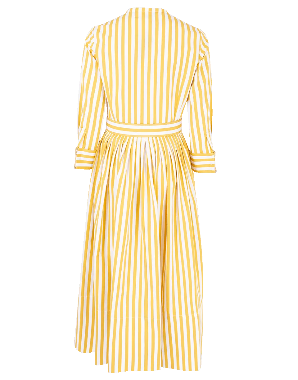 Belted Striped Shirt Dress