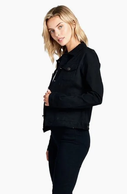 BLACK COLORED DENIM JEAN JACKET