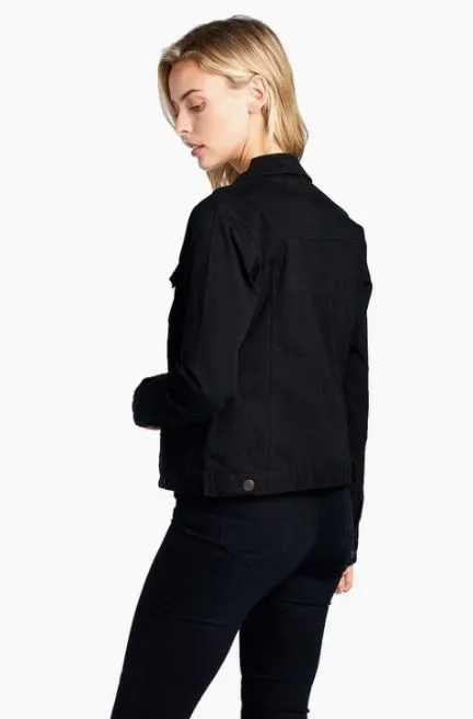 BLACK COLORED DENIM JEAN JACKET