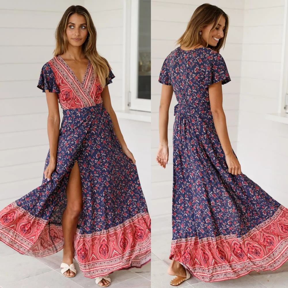 Boho Beach Wrap Dress