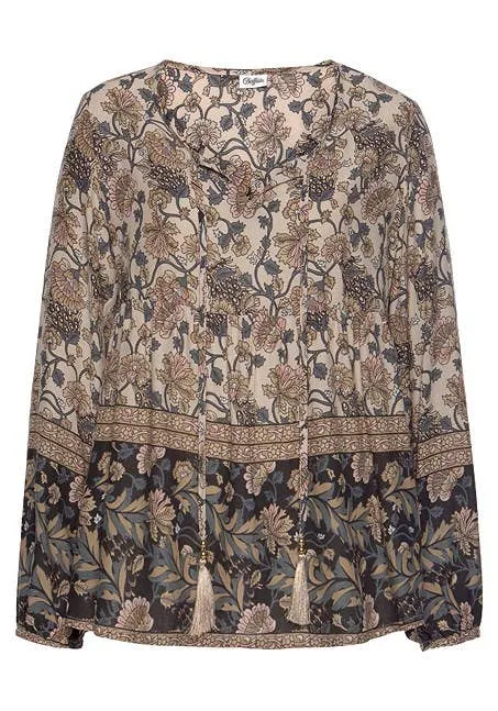 Boho Floral Peasant Blouse