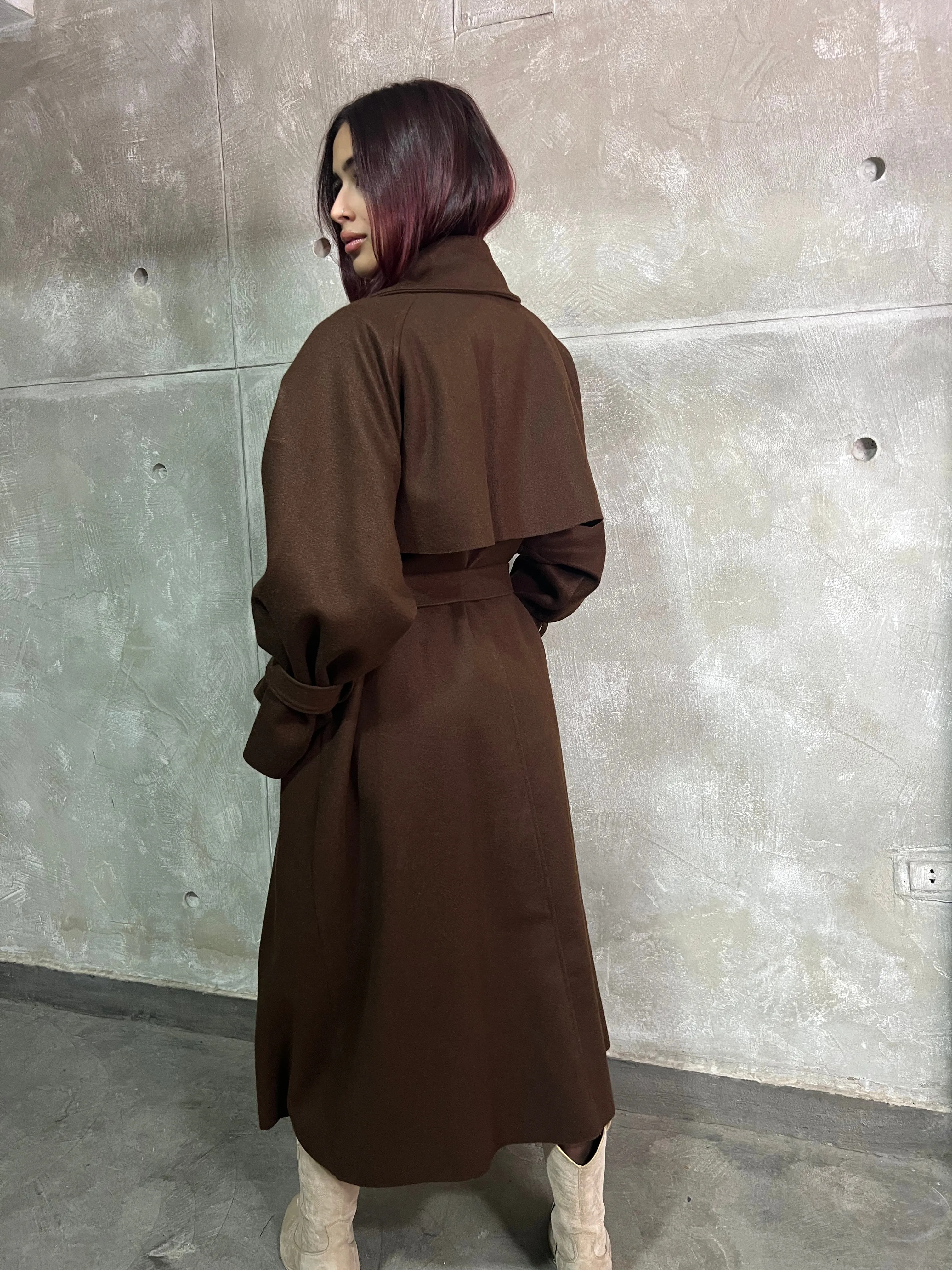 Brown Wool Trench Coat