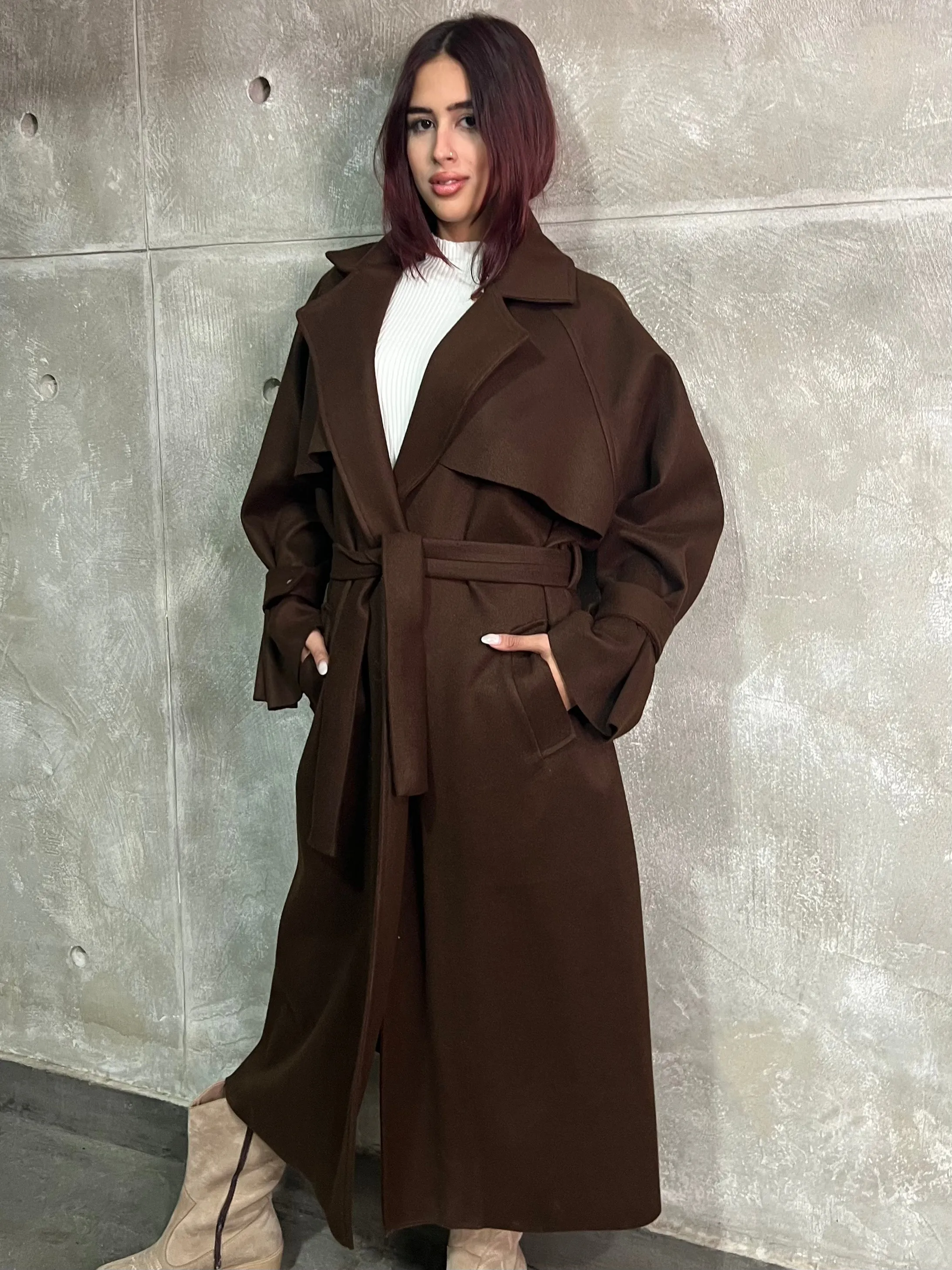 Brown Wool Trench Coat