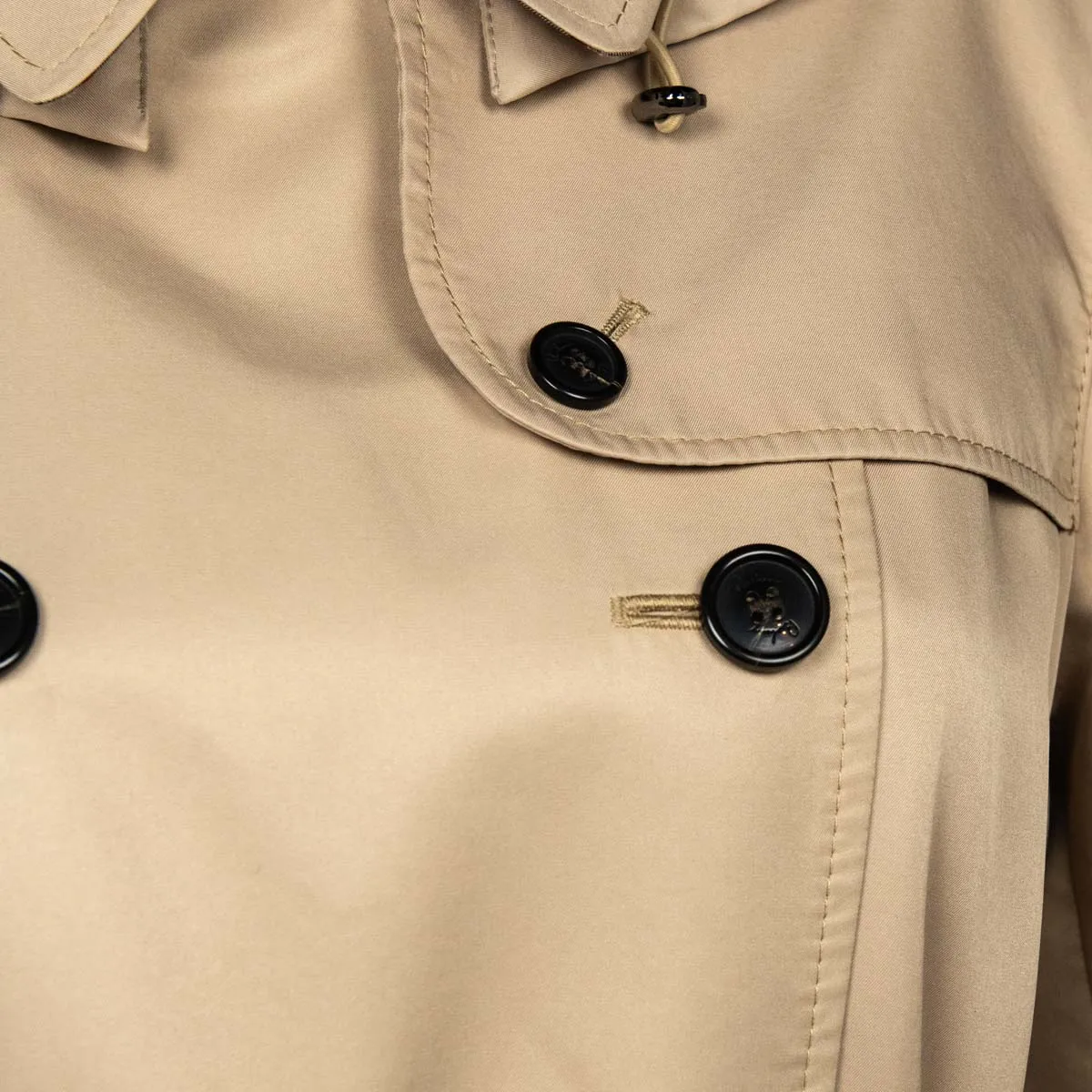 Burberry Beige Denise Hooded Double Breasted Trench Coat Size L | US 10