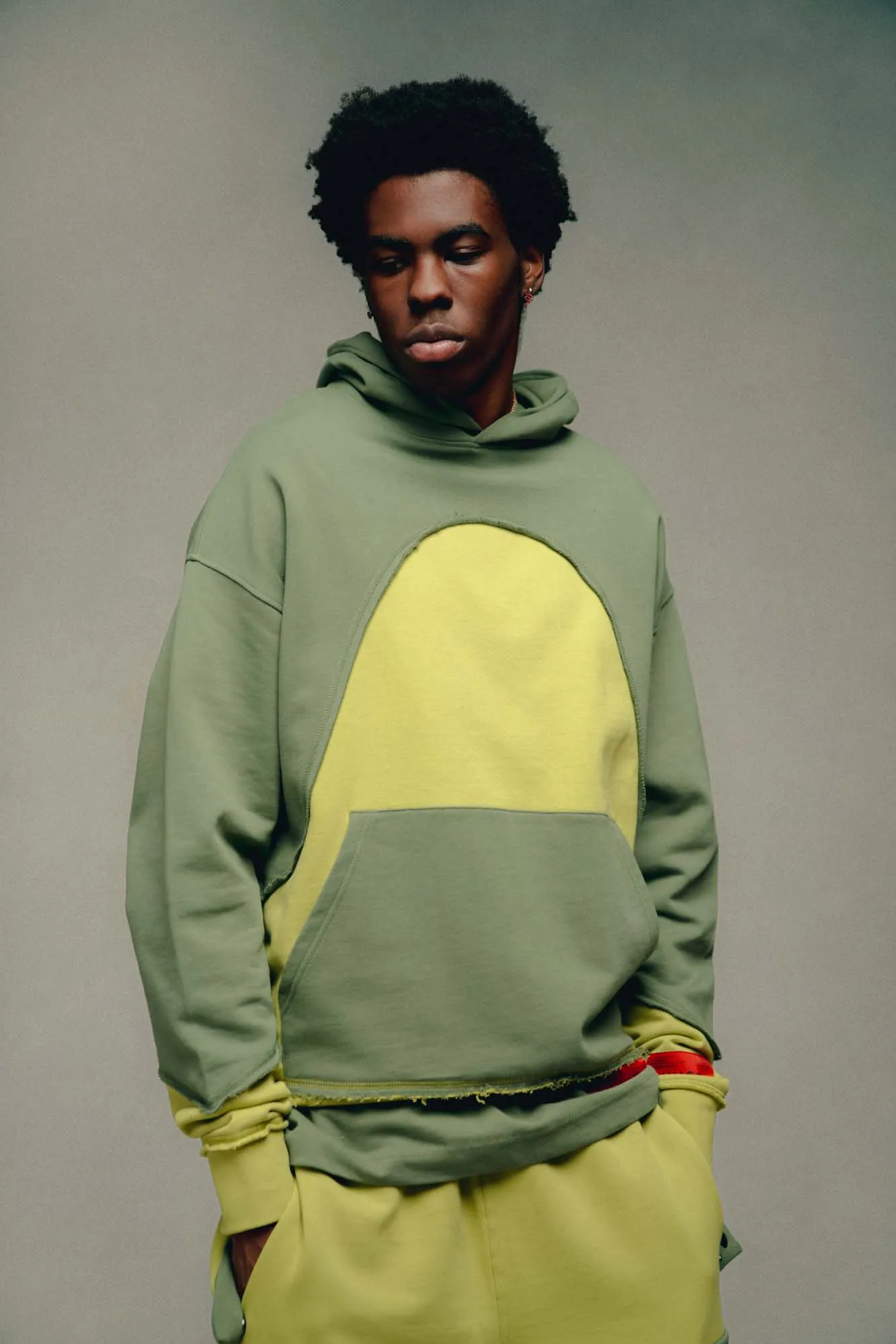 Crescent Blocked Hoodie (Algae)