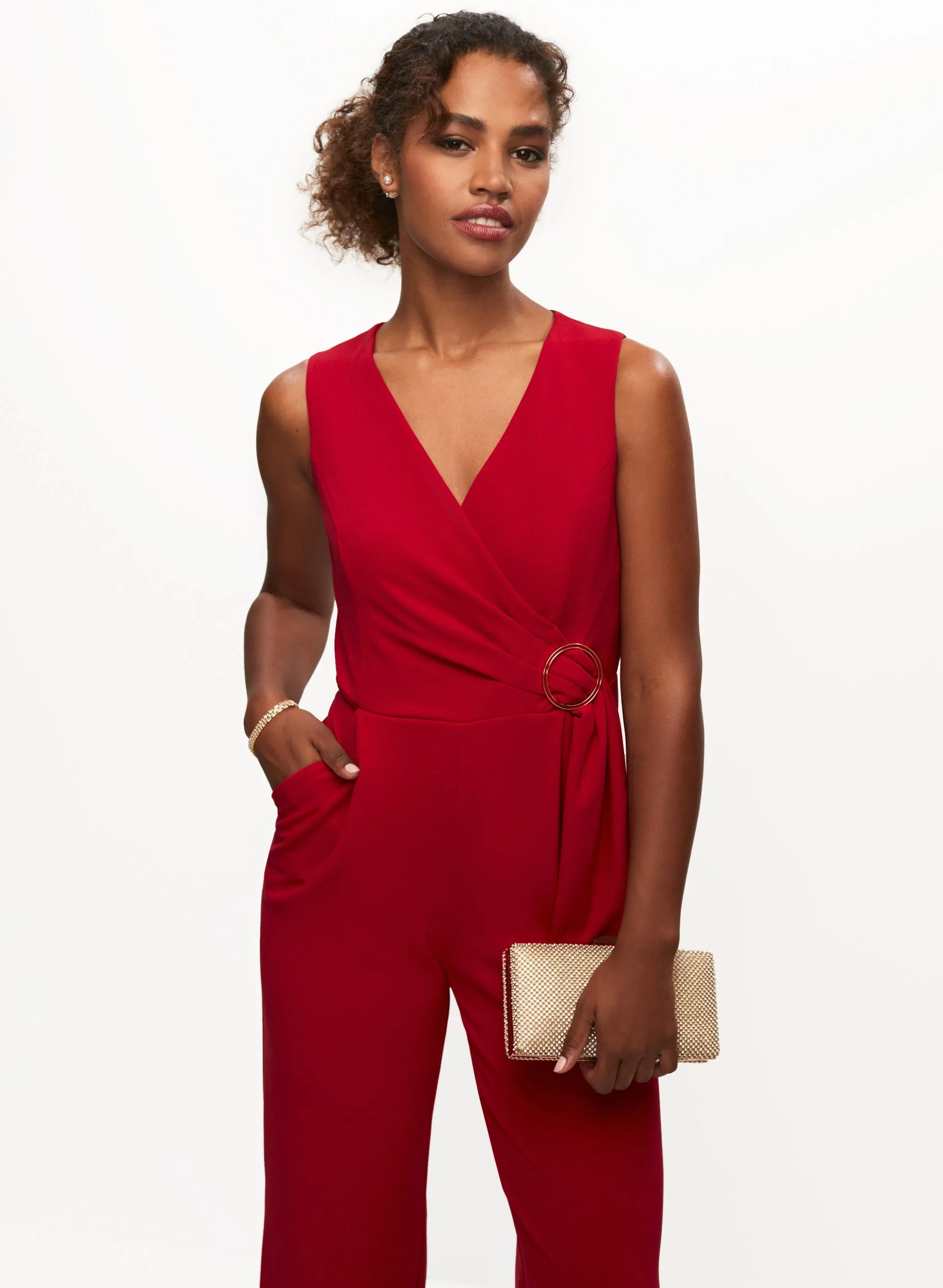 Crossover Wide Leg Jumpsuit