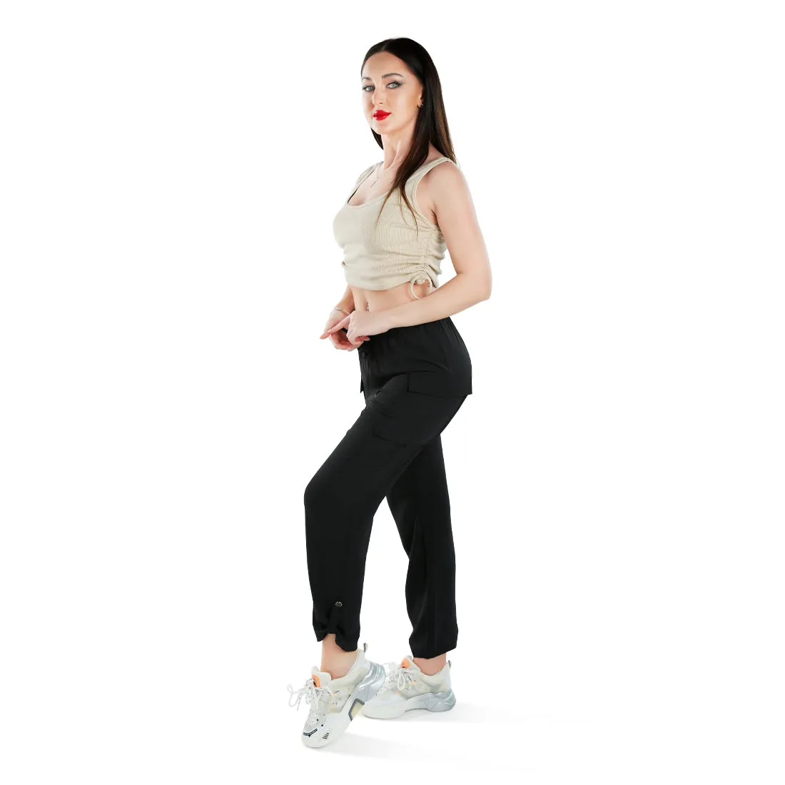Drawstring Waistband Cargo Pants