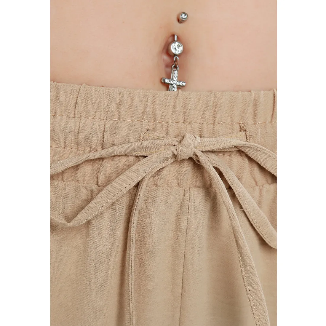Drawstring Waistband Cargo Pants