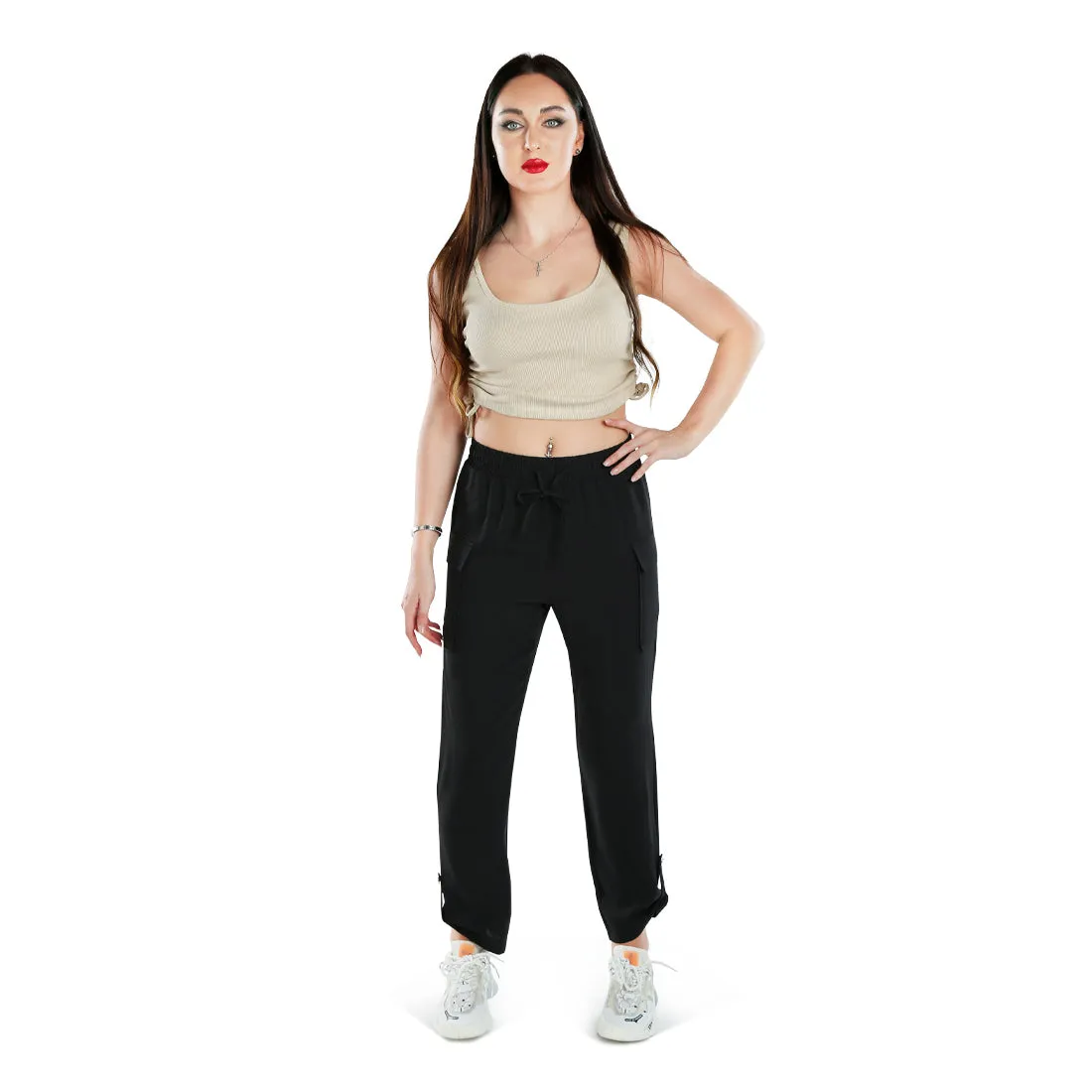 Drawstring Waistband Cargo Pants