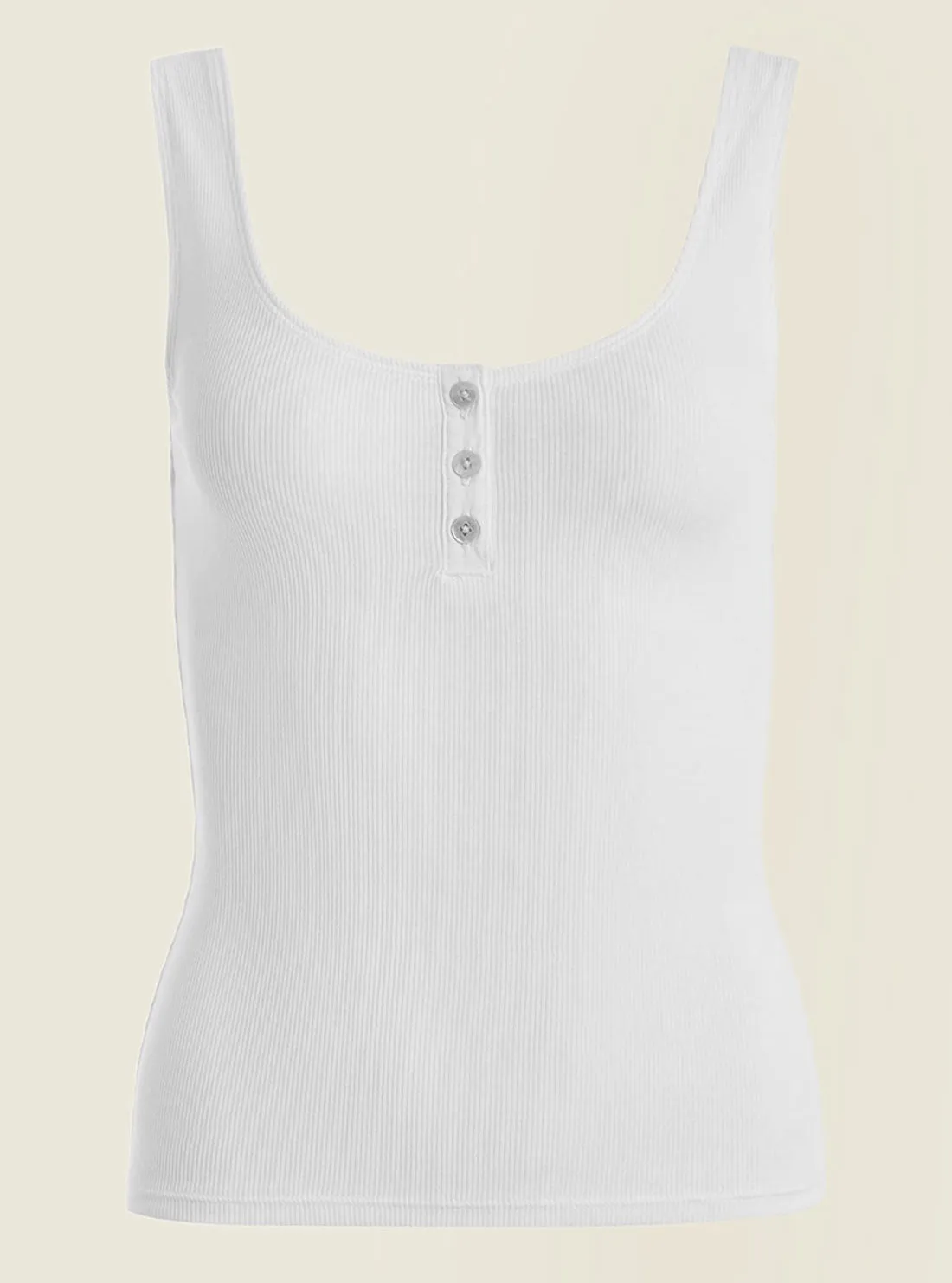 Eco White Lyra Henley Tank Top