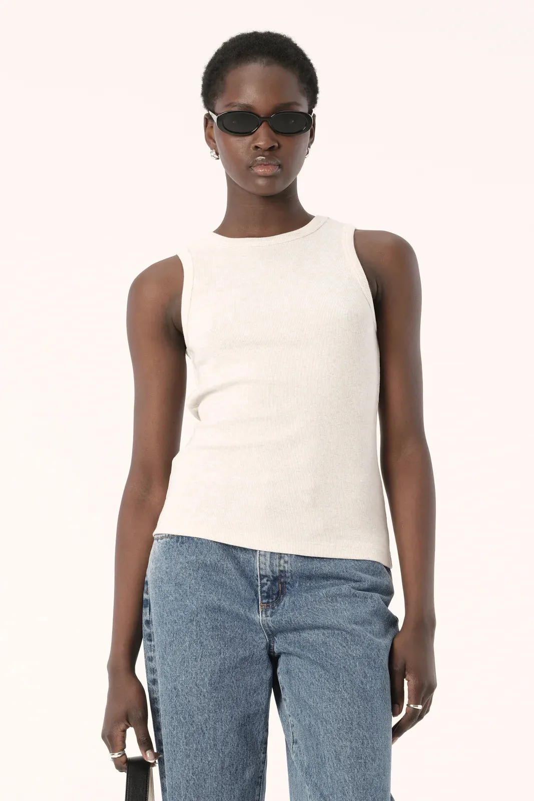 Elka Collective - Nola Tank (White Marle)