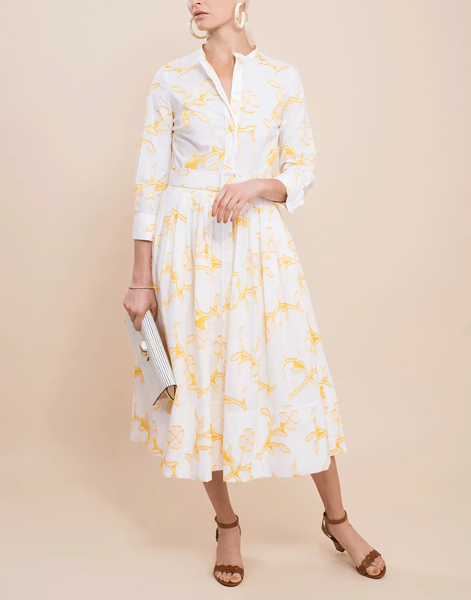 Floral Print Cotton Shirt Dress