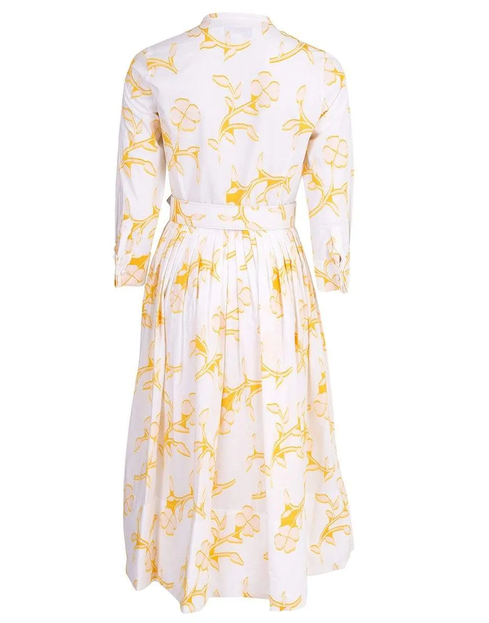 Floral Print Cotton Shirt Dress