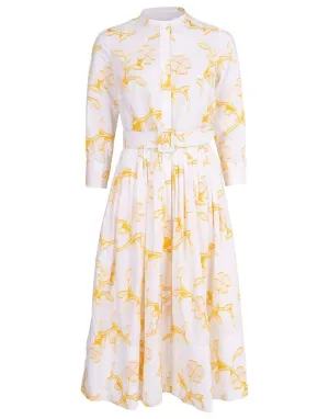 Floral Print Cotton Shirt Dress