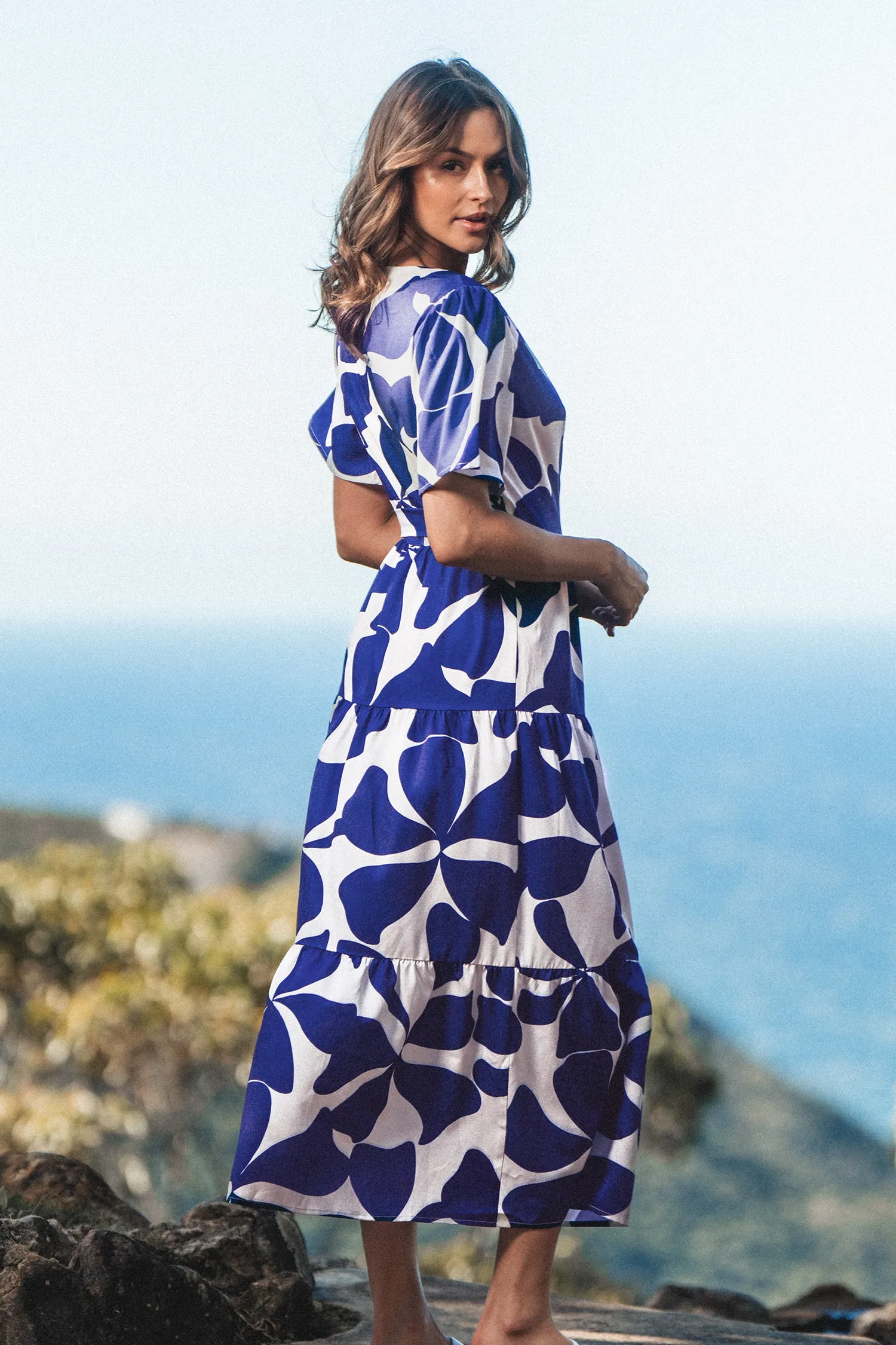 Floral Print Maxi Wrap Dress