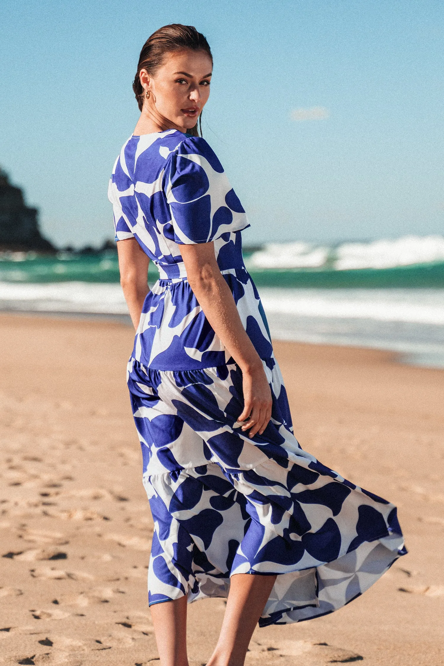 Floral Print Maxi Wrap Dress