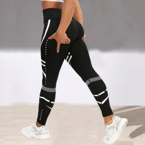 Geo Pattern Leggings Women High Waist Seamless Workout Tights