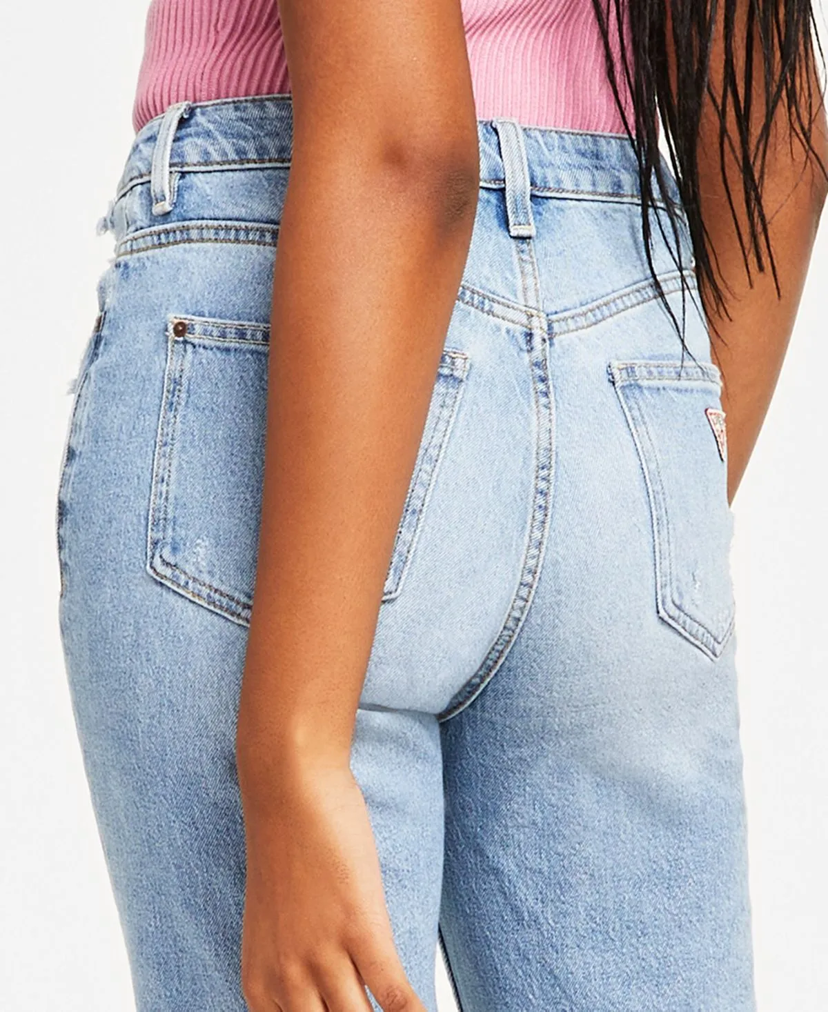 GUESS Women's Washed Mom Jeans, Multi