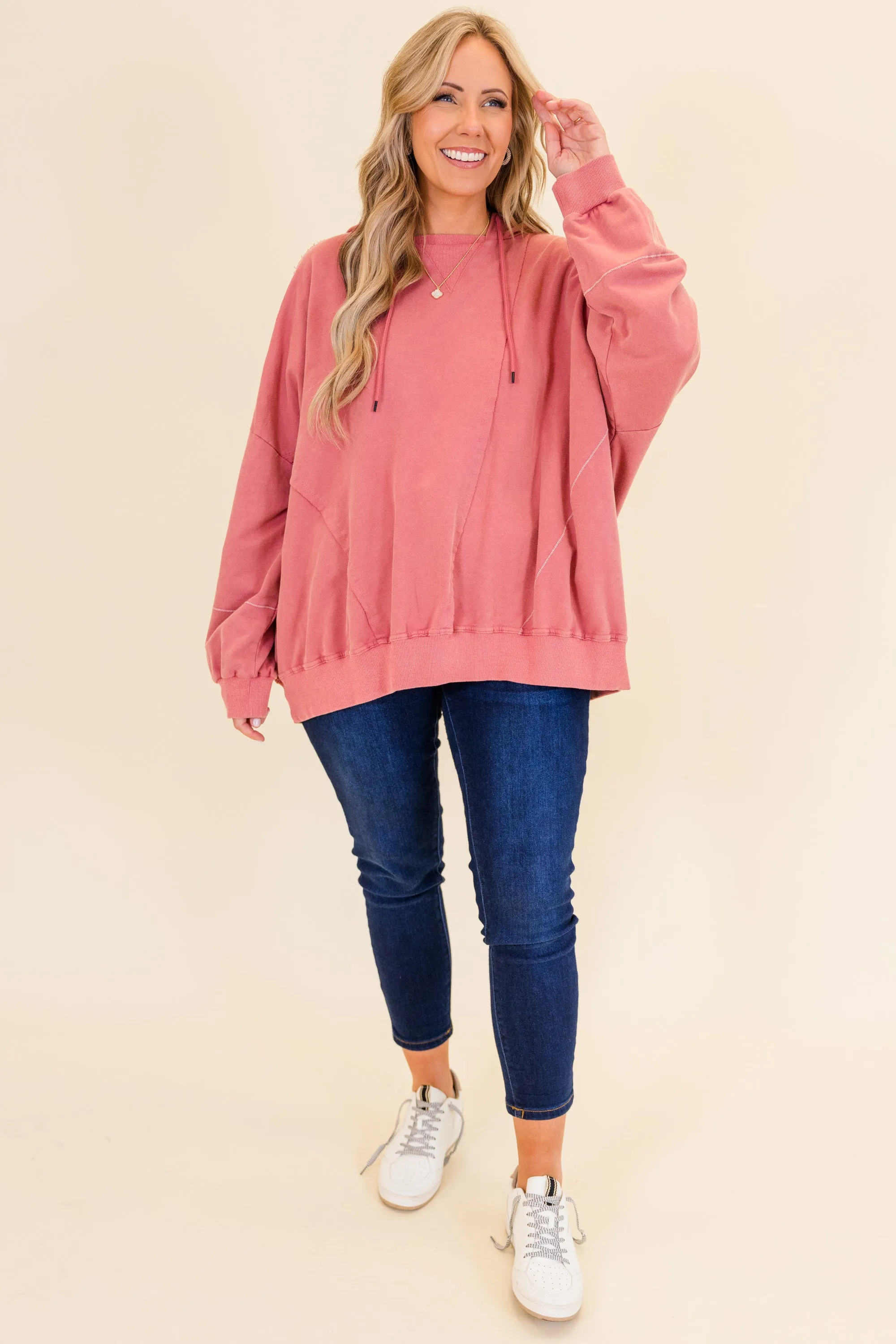 Happy Days Ahead Hoodie, Pink
