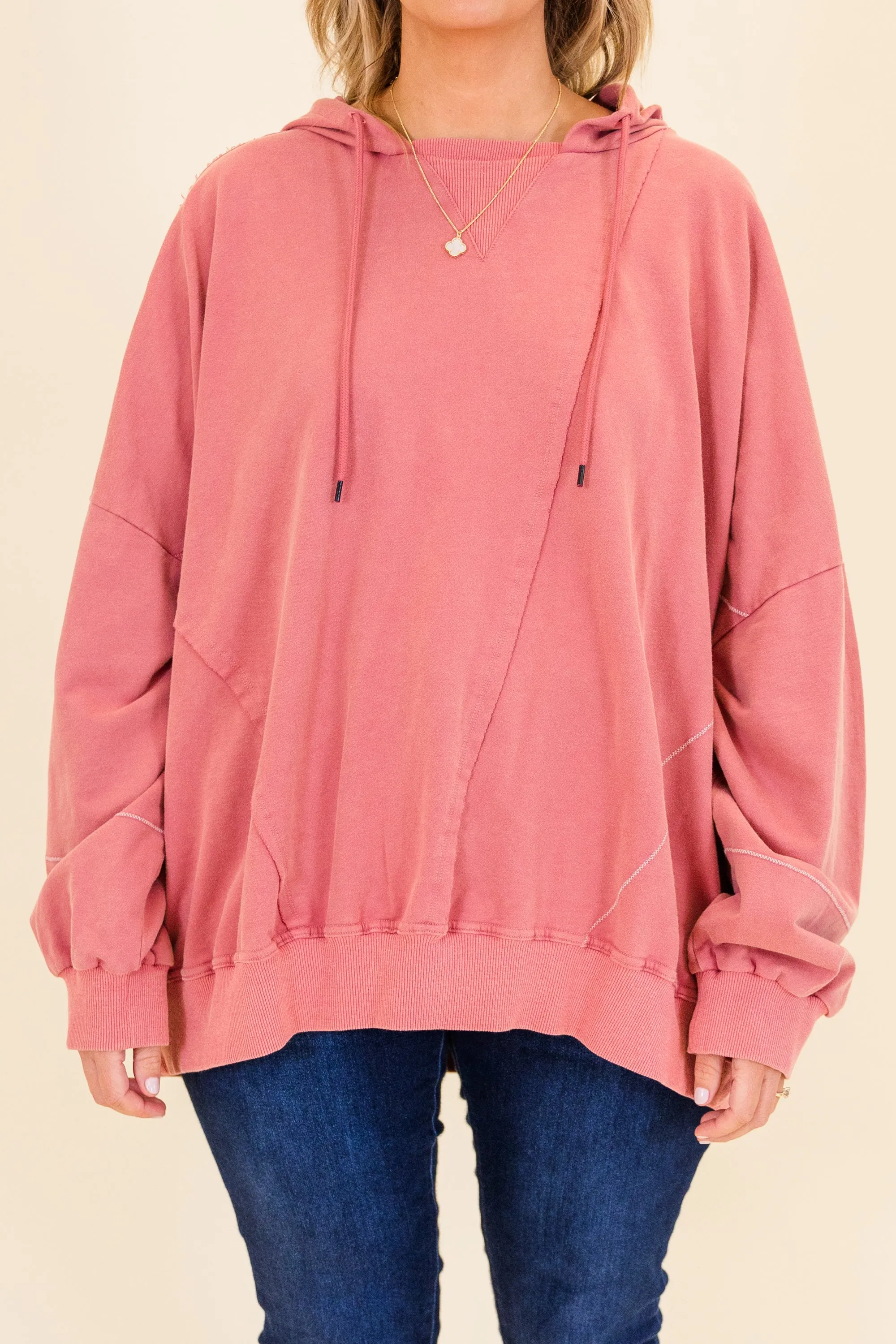 Happy Days Ahead Hoodie, Pink