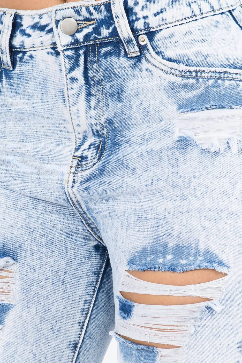 High Waist Acid Wash Mom Jeans