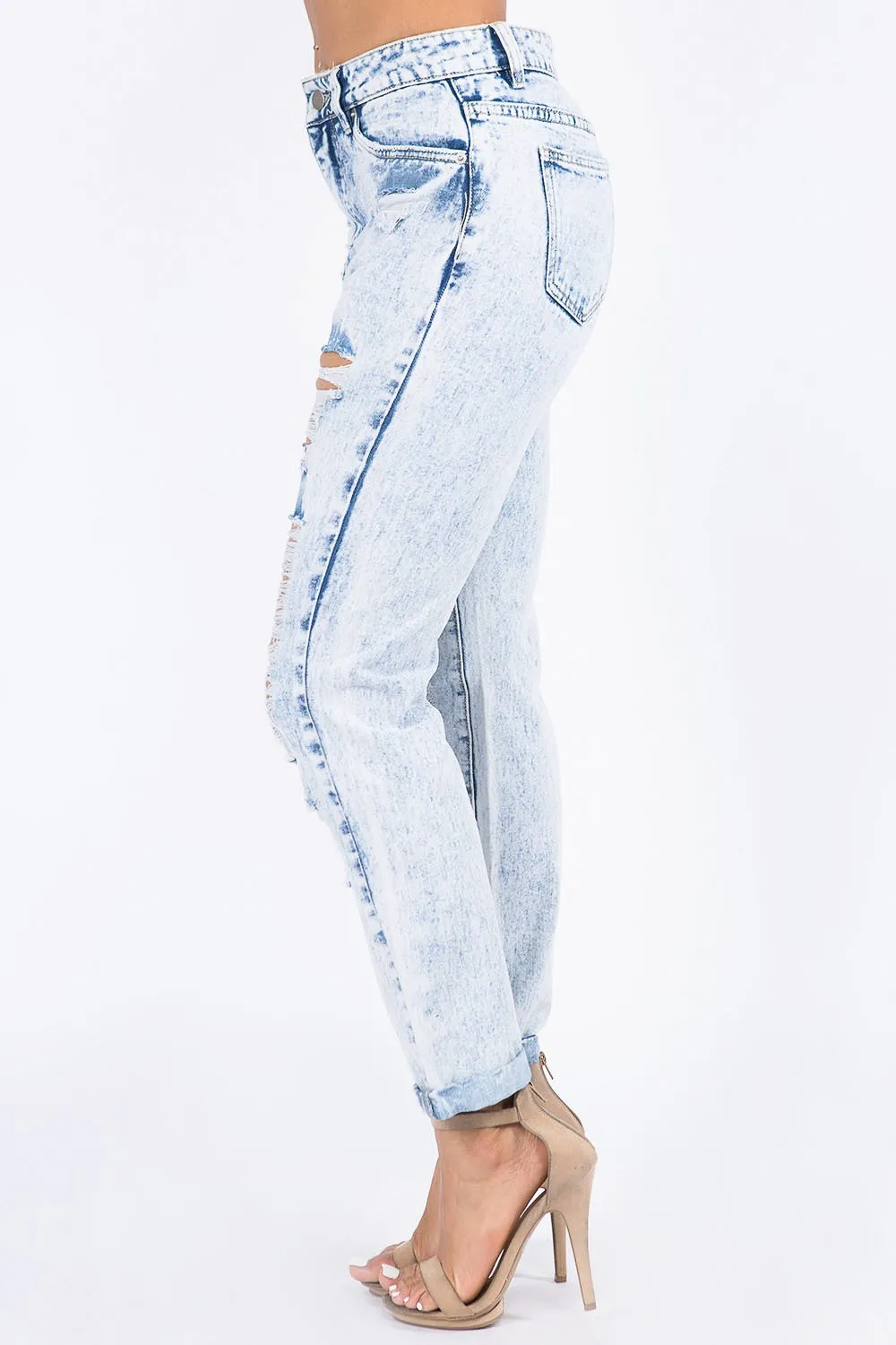 High Waist Acid Wash Mom Jeans