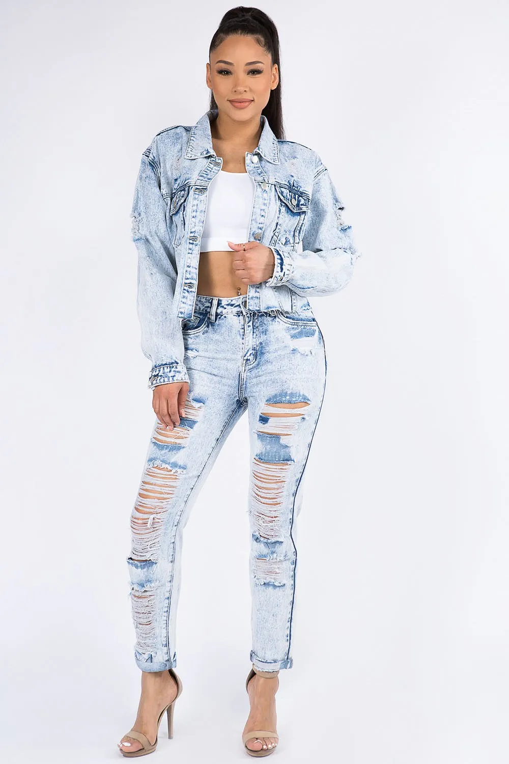 High Waist Acid Wash Mom Jeans