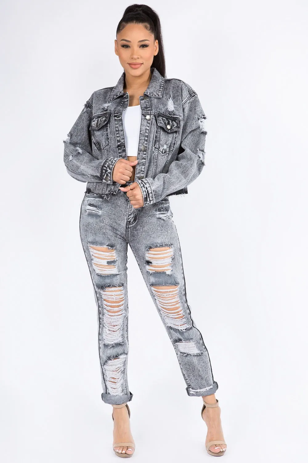 High Waist Acid Wash Mom Jeans