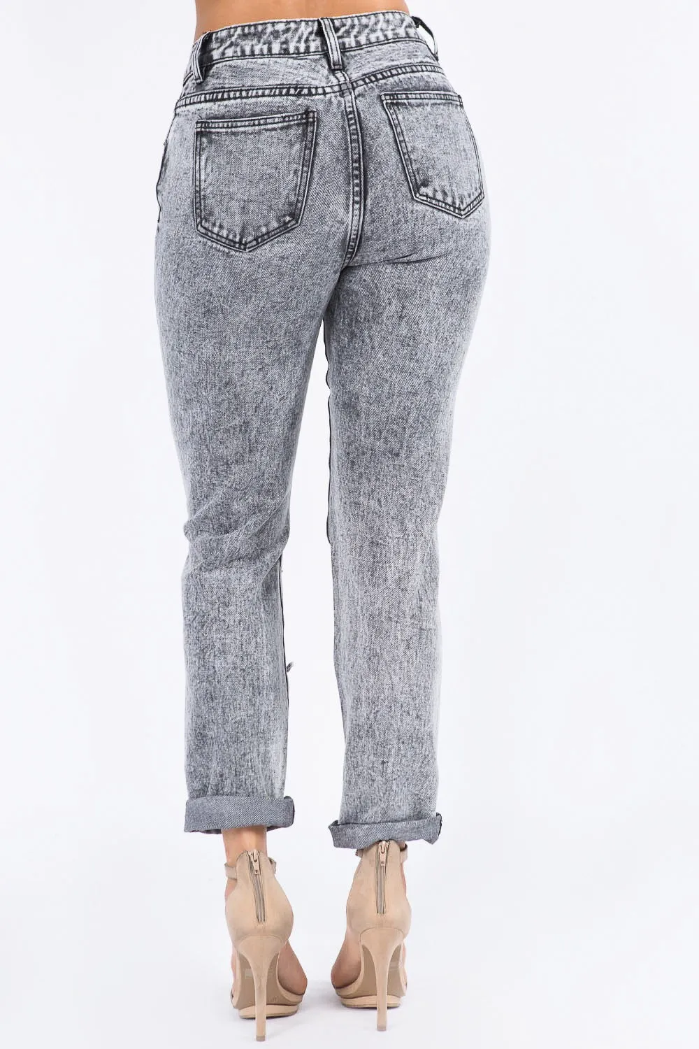 High Waist Acid Wash Mom Jeans