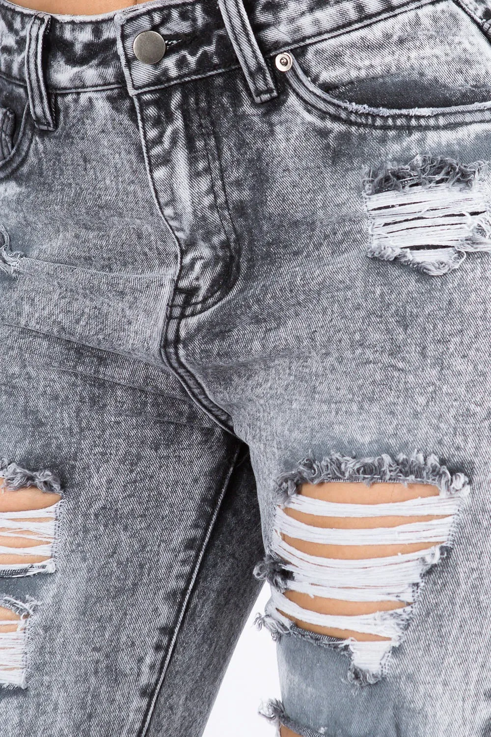 High Waist Acid Wash Mom Jeans