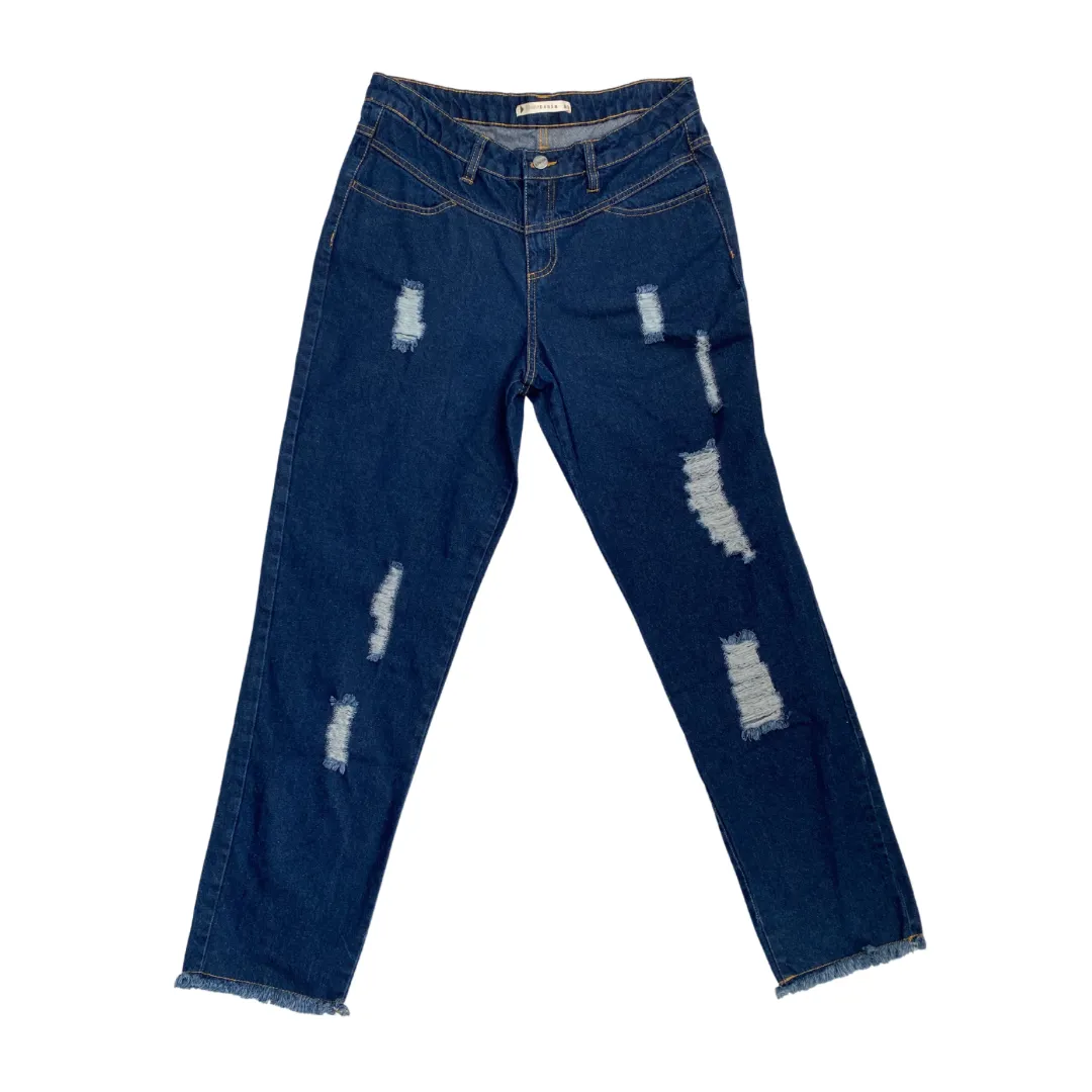 High Waisted Mom Jeans | DARK BLUE