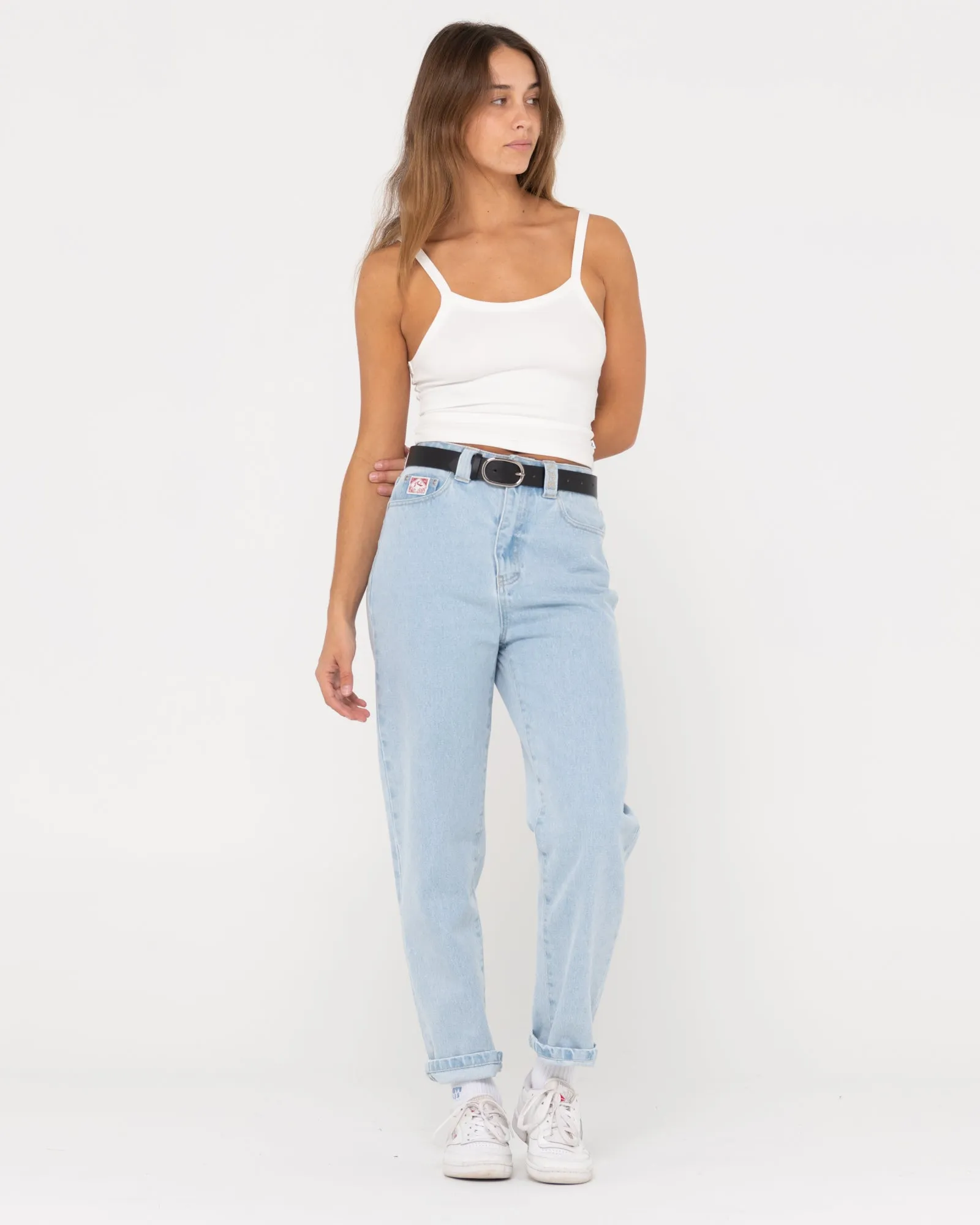 High Waisted Straight Mom Jean