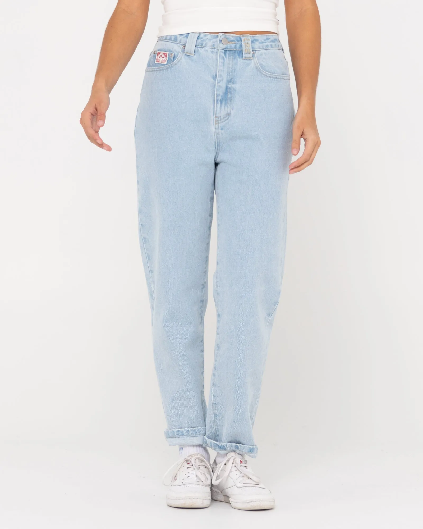 High Waisted Straight Mom Jean