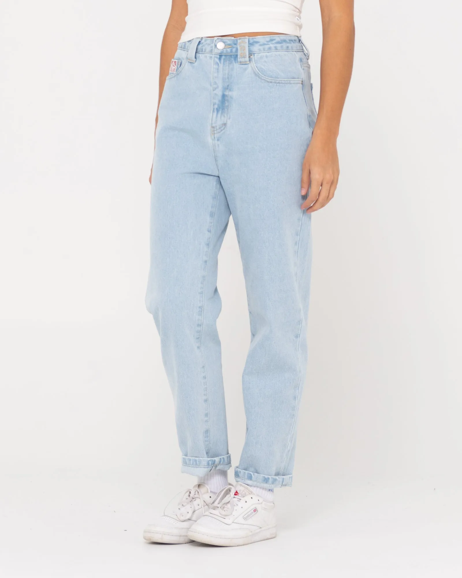 High Waisted Straight Mom Jean