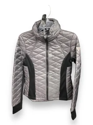 Jacket Puffer & Quilted By Guess In Black & Grey, Size: M