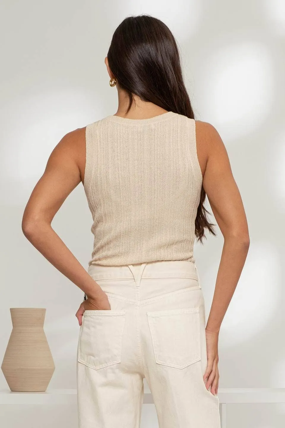 Khaki knit top