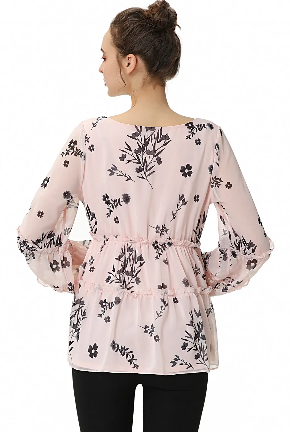 Kimi and Kai Women's "Monica" Chiffon Peasant Blouse