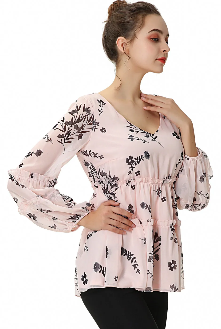 Kimi and Kai Women's "Monica" Chiffon Peasant Blouse