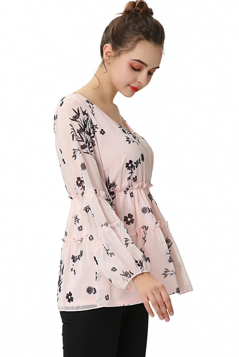 Kimi and Kai Women's "Monica" Chiffon Peasant Blouse