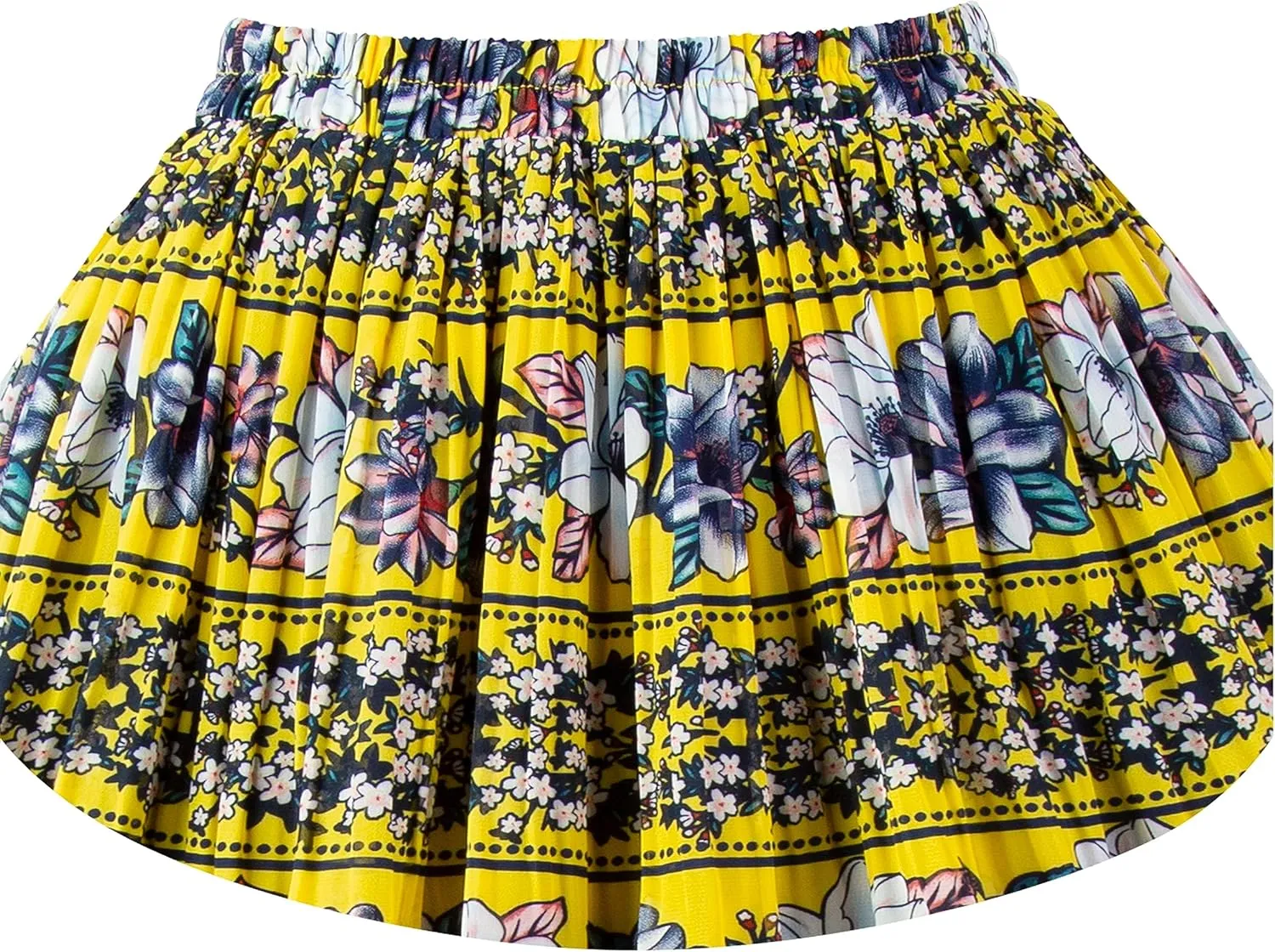 Kingfancy Women's Pleated Skirt Chiffon Elastic Waist A-Line Midi Length Skirt