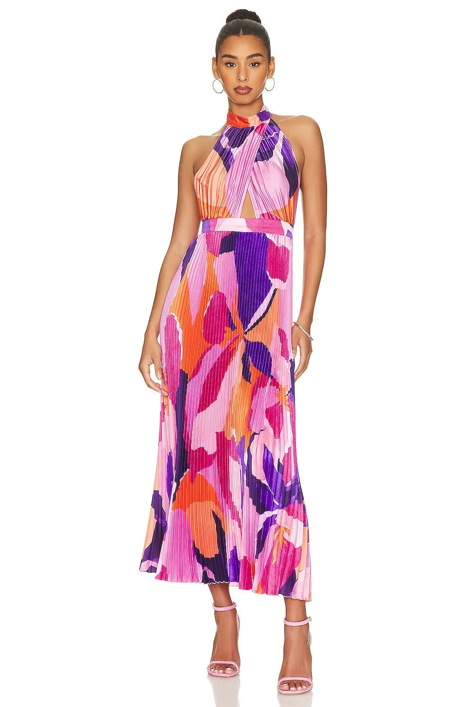 L'IDEE Renaissance Gown in Capri Print Pink Size 6, 8
