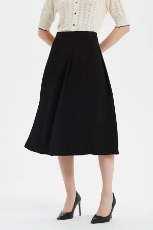Mavise TENCEL Pleated A-line Midi Skirt